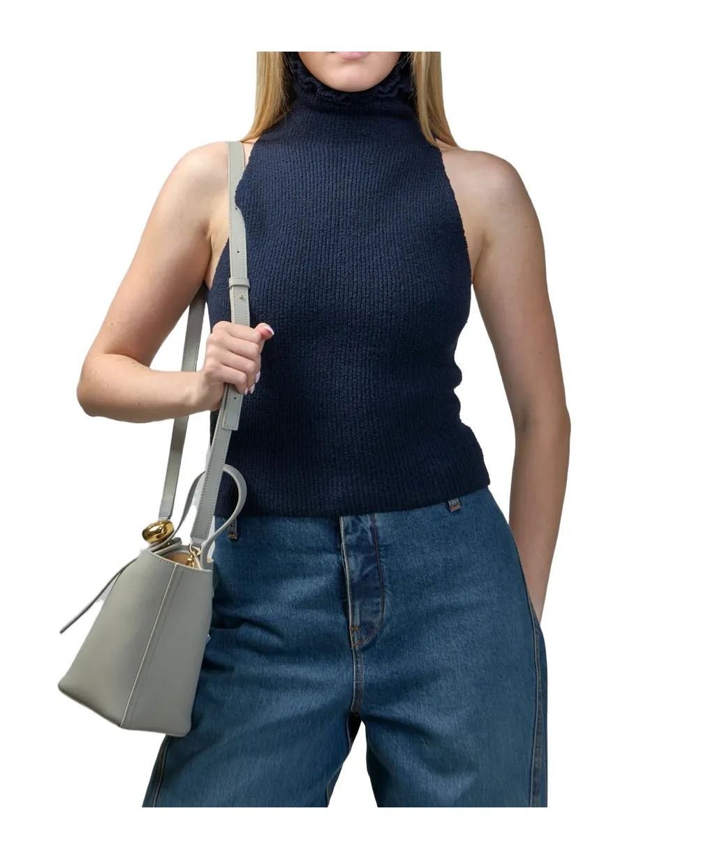 AlaÏA Halter Tweed Knitted Top