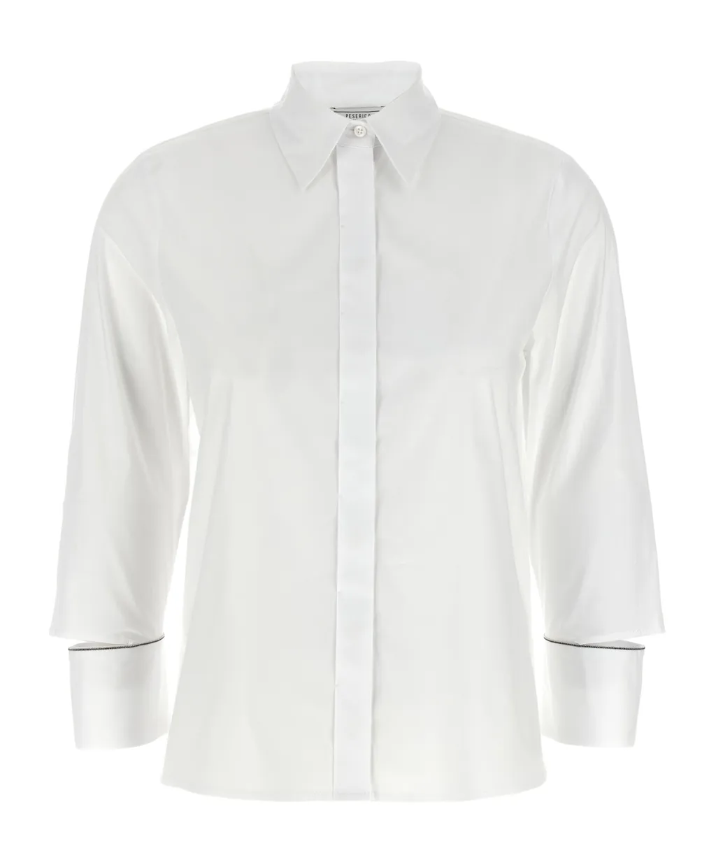 Peserico Cuff Detailed Long-Sleeved Shirt