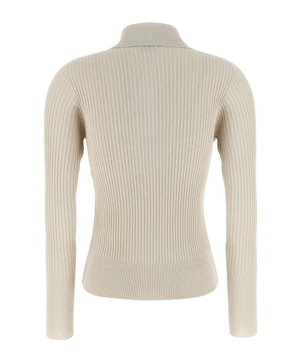 Peserico Lurex Ribbed Polo Shirt