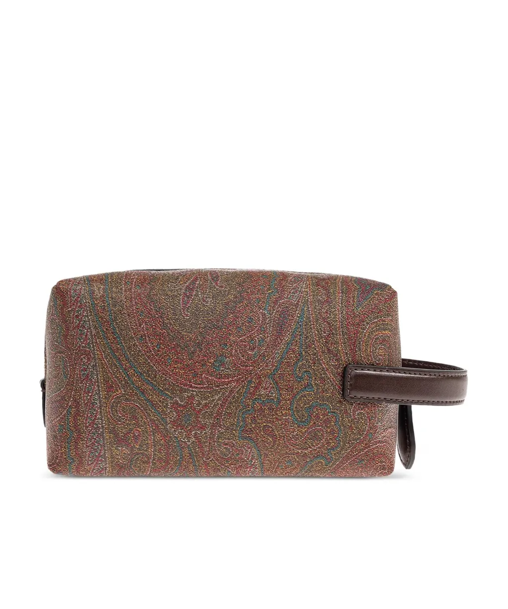 Etro Paisley Printed Pegaso Embroidered Wash Bag