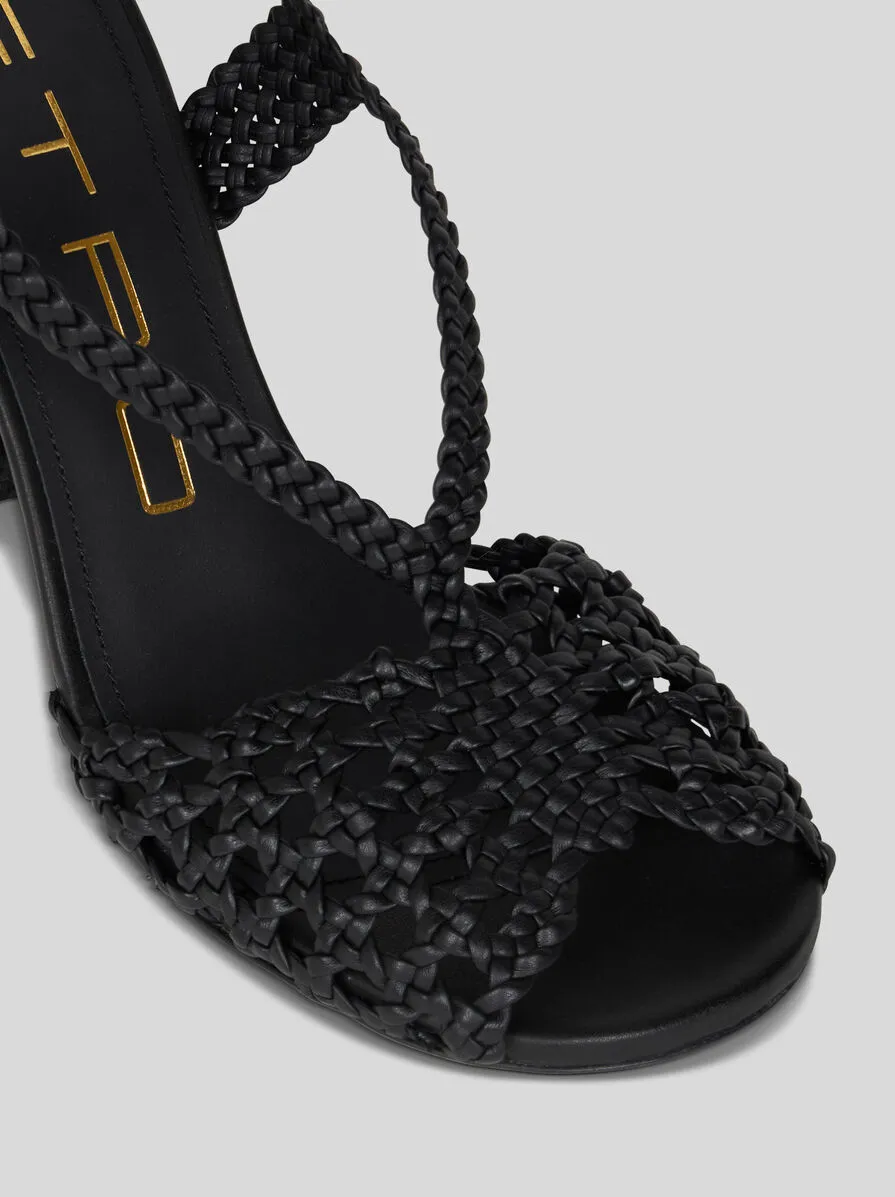 Etro Braided Ankle-Strap Heeled Sandals
