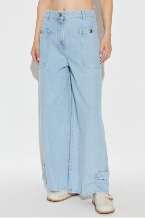 Wide-Fit Denim Jeans With Tab Detail
