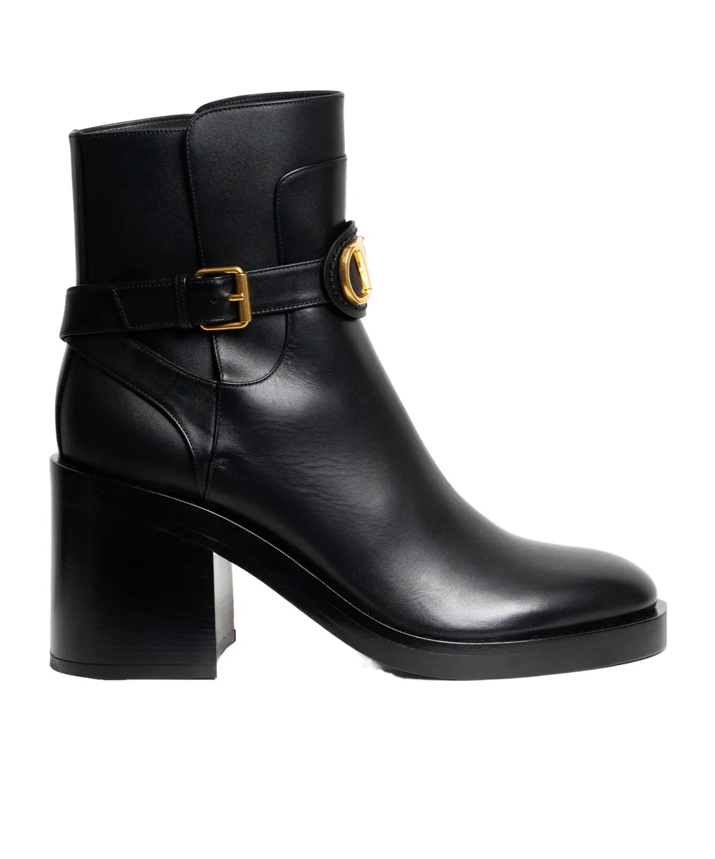 Valentino Vlogo Signature Block Heel Ankle Boots