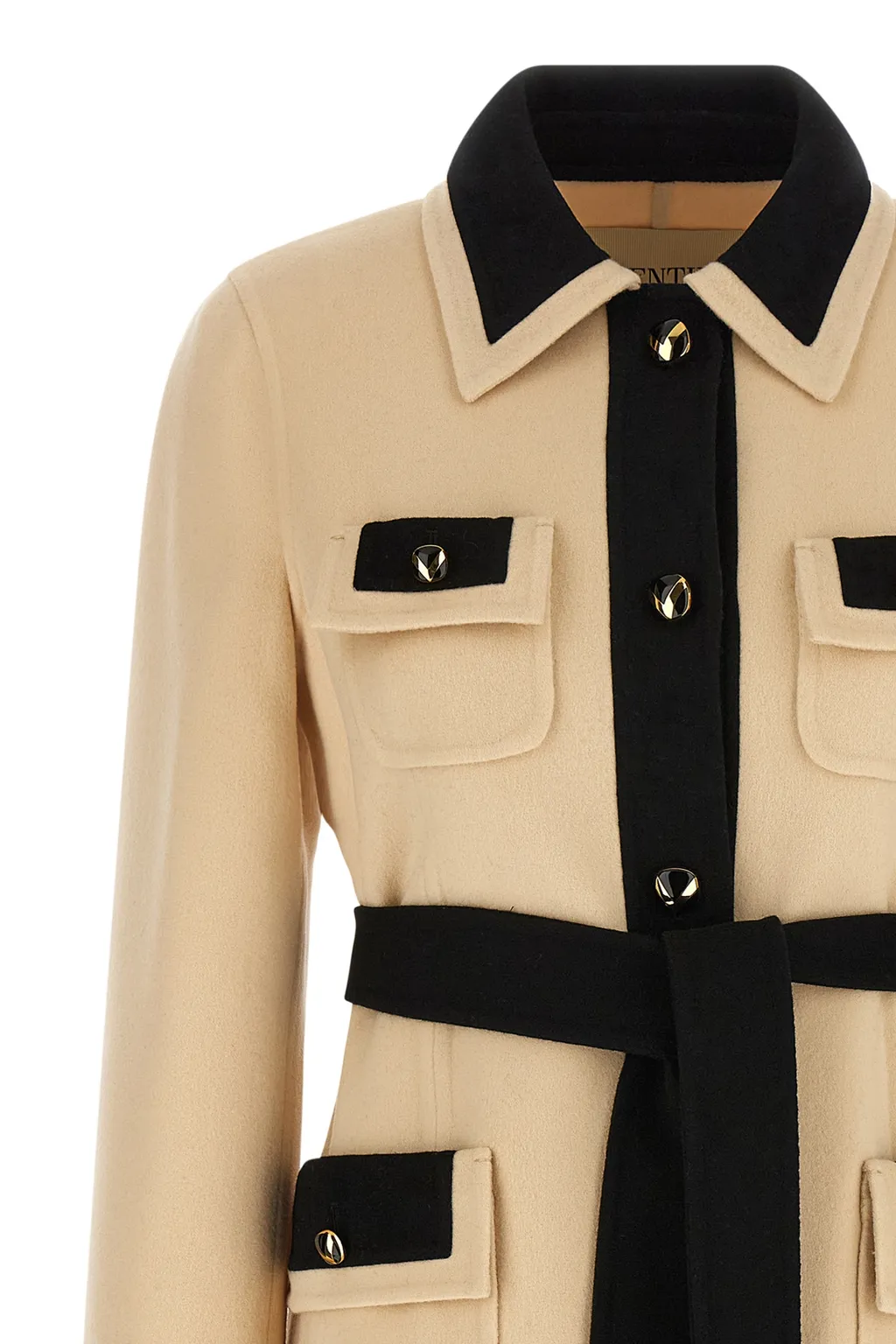 Valentino Garavani Buttoned Belted Coat