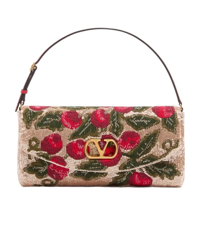 Valentino Garavani Devain Embroidered Small Shoulder Bag