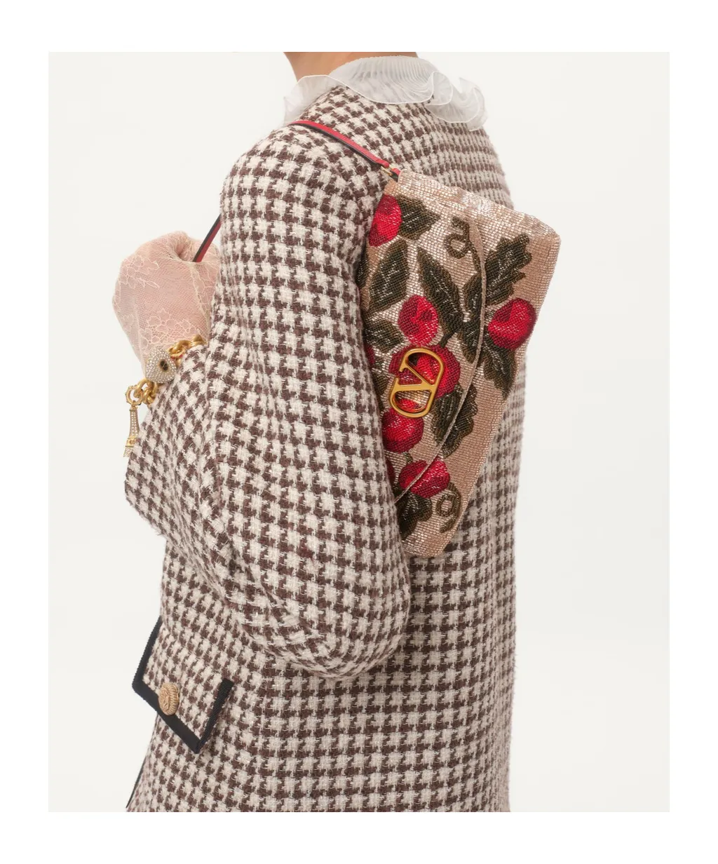 Valentino Garavani Devain Embroidered Small Shoulder Bag
