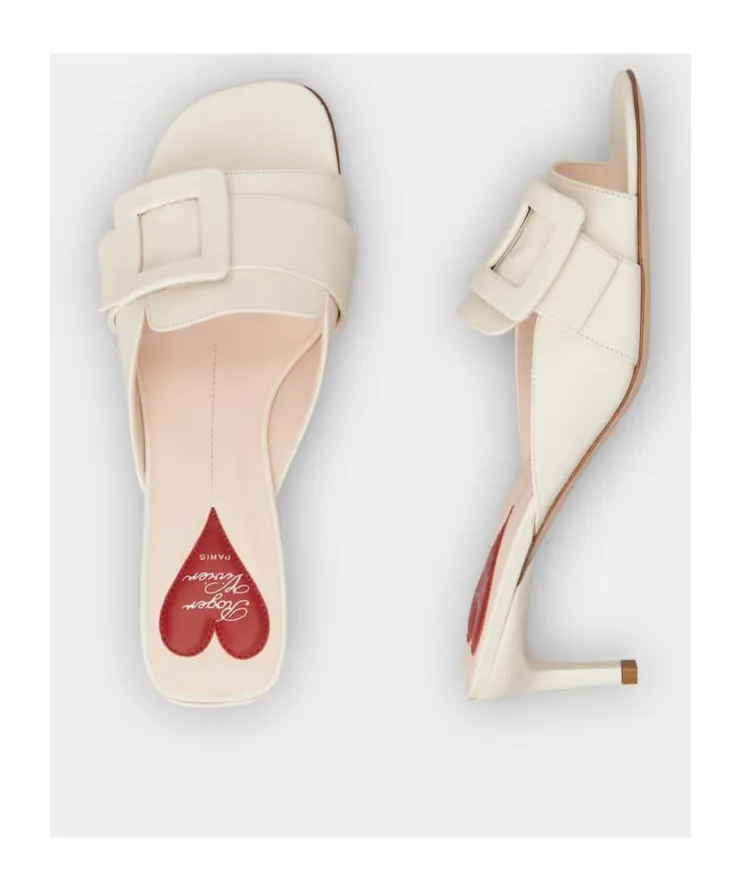 Viv' Canard Mules In Leather