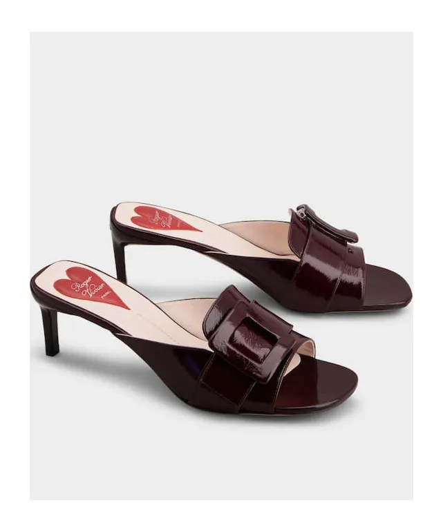 Viv' Canard Mules In Patent Leather