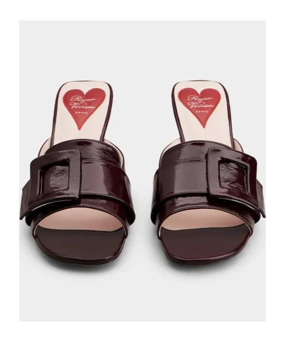 Viv' Canard Mules In Patent Leather