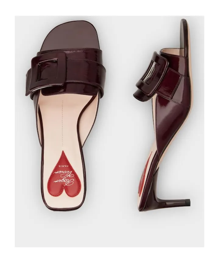 Viv' Canard Mules In Patent Leather