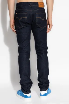 Versace Logo Patch Tapered-Leg Jeans