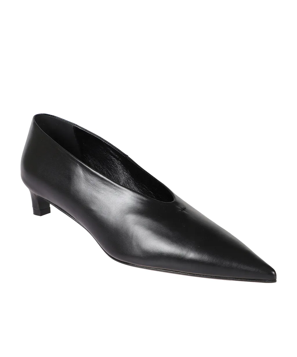 Pointed-Toe Leather Pumps