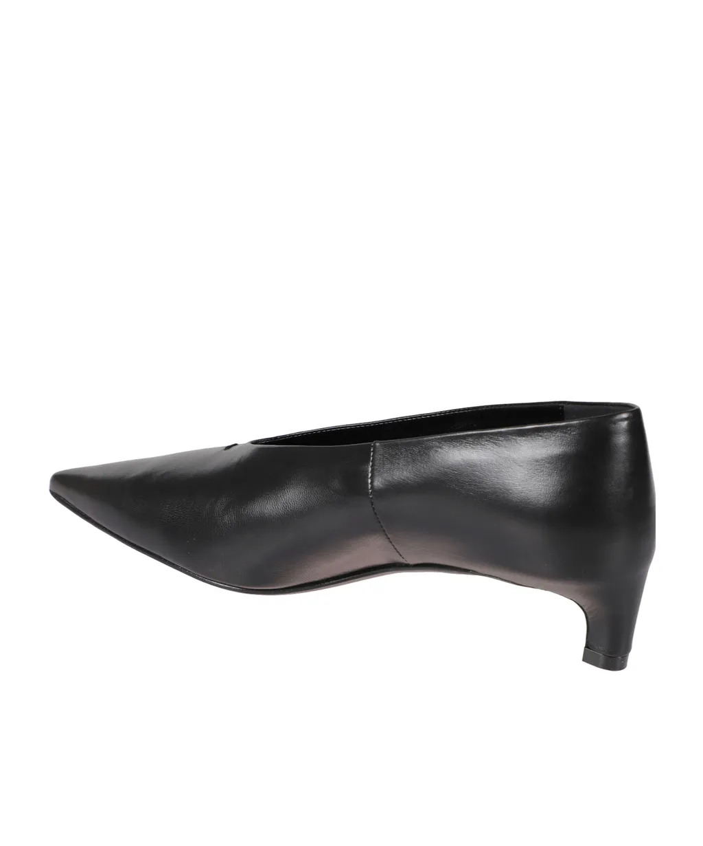 Pointed-Toe Leather Pumps