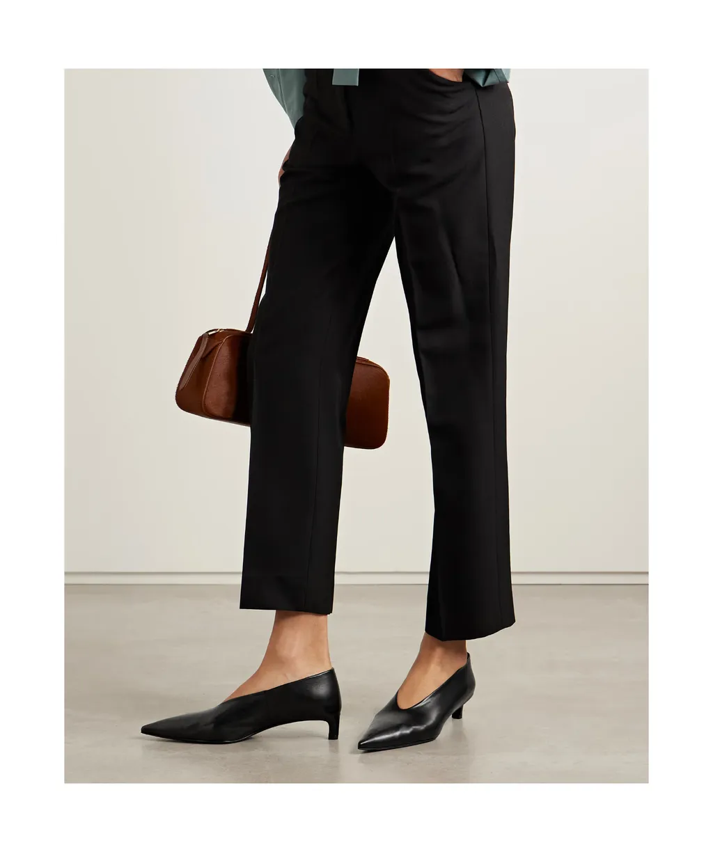 Pointed-Toe Leather Pumps
