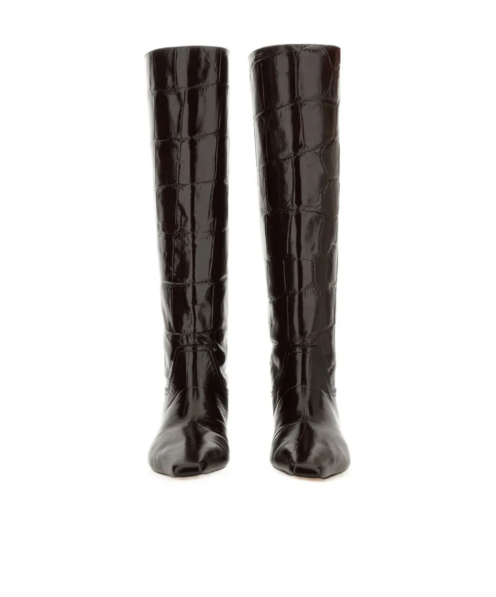 Paris Texas Bettina Embossed Knee-High Boots