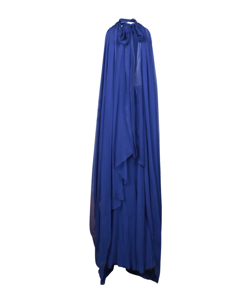 Cape-Insert Maxi Dress