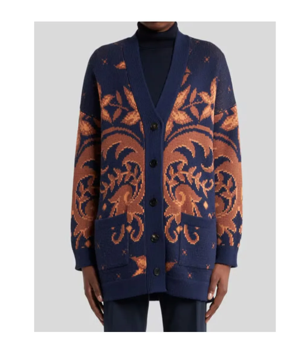 Etro Pattern-Jacquard Button-Up Cardigan