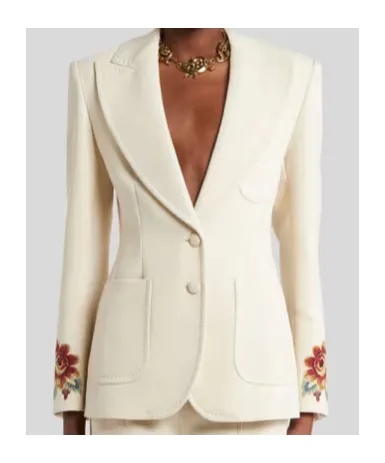 Cool Wool Jacket With Embroidery