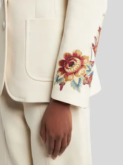 Cool Wool Jacket With Embroidery