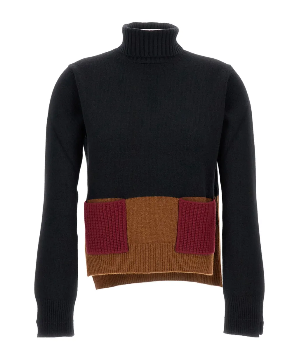 Turtleneck Pocket Knitted Top