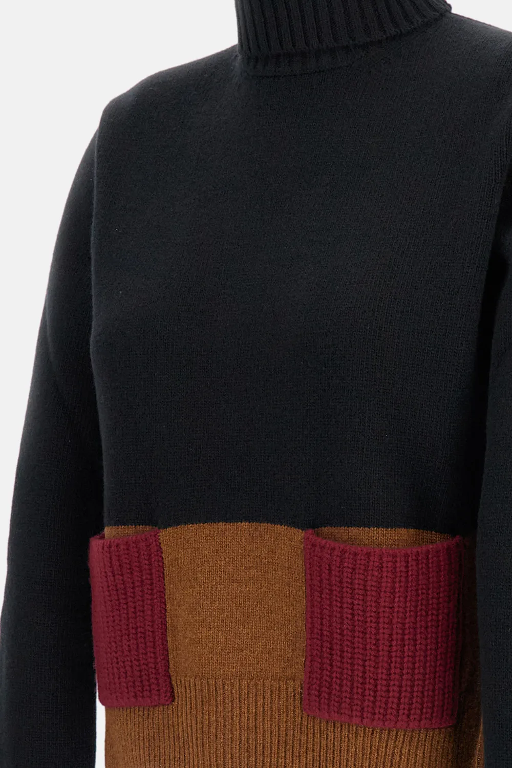 Turtleneck Pocket Knitted Top