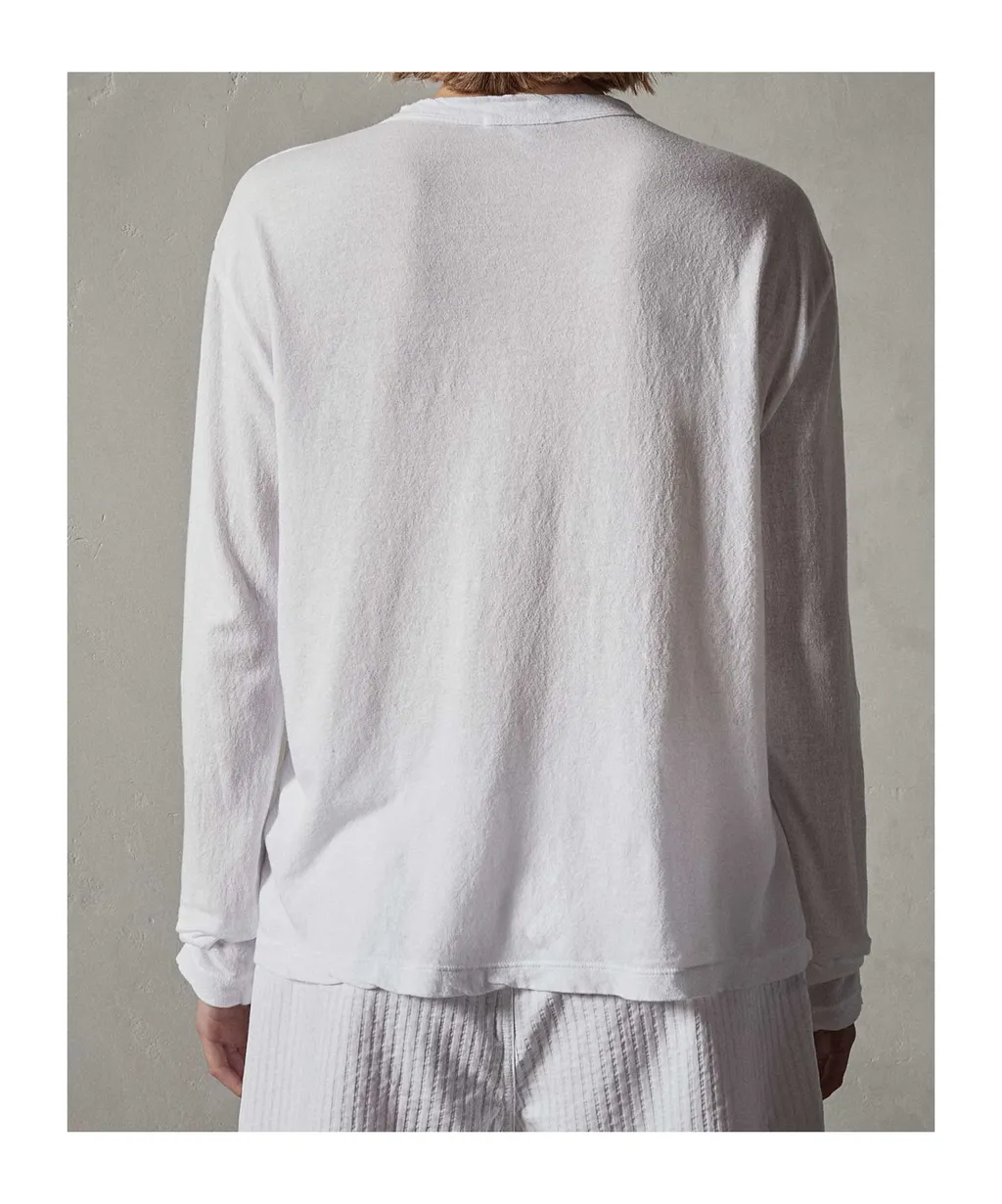 James Perse Crepe Jersey Oversized Long Sleeve Crew T-Shirt