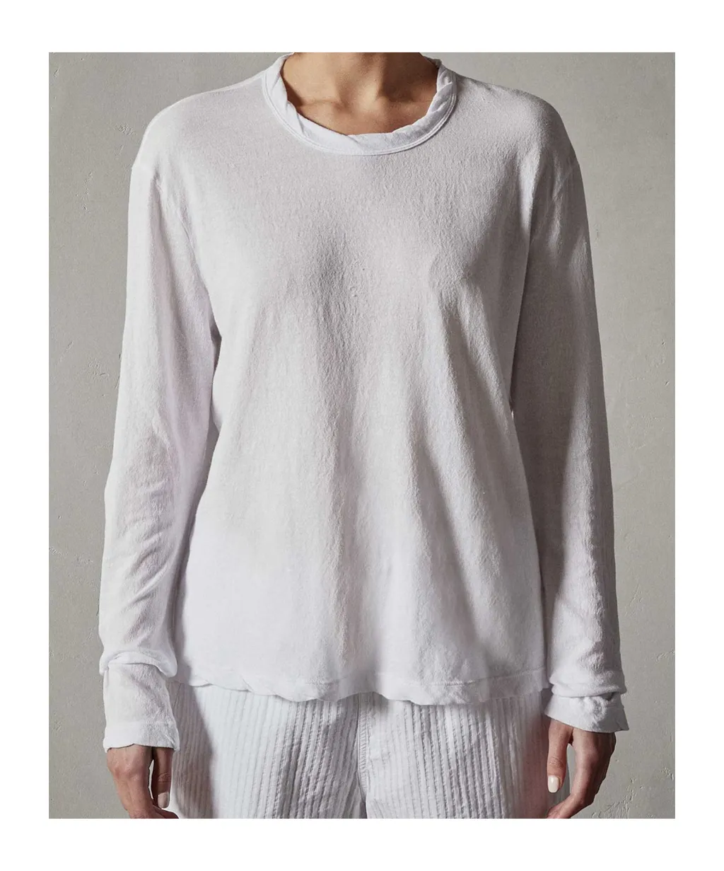 James Perse Crepe Jersey Oversized Long Sleeve Crew T-Shirt