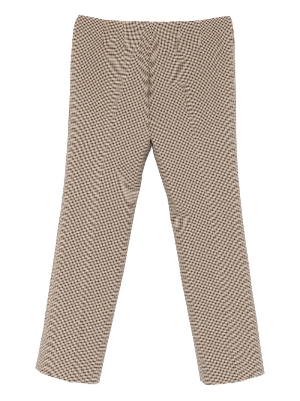 Button-Fastening Checked Trousers