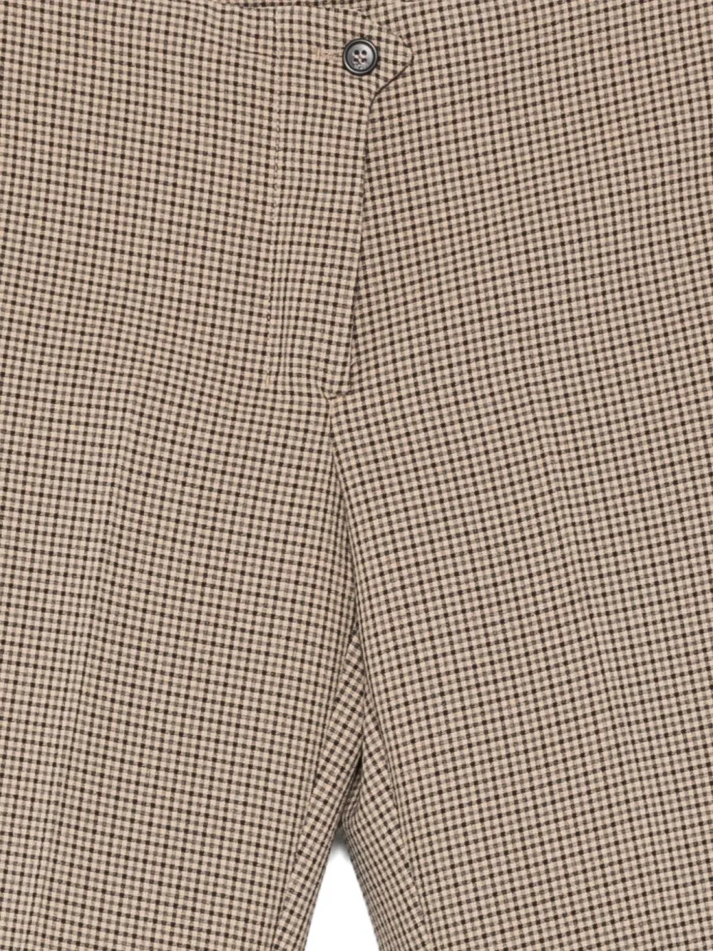Button-Fastening Checked Trousers