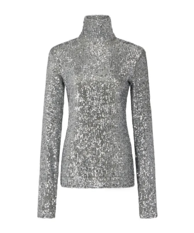 Paco Rabanne Sequin Embellished Turtleneck Top
