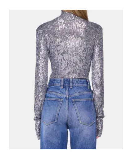 Paco Rabanne Sequin Embellished Turtleneck Top