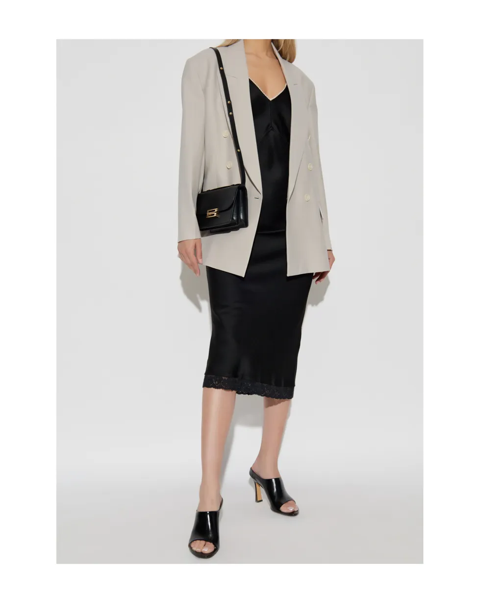 Lace-Trimmed Pencil Skirt
