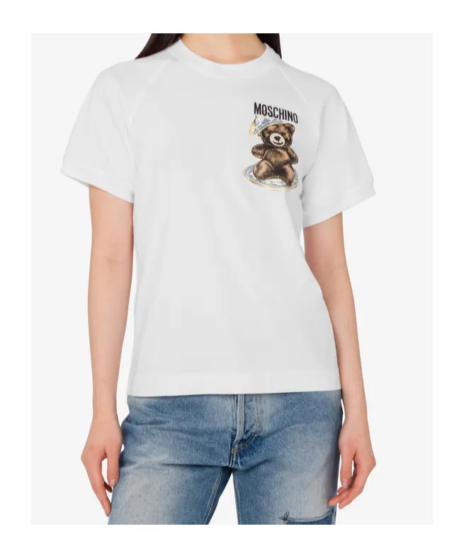 Moschino Logo Printed Crewneck T-Shirt