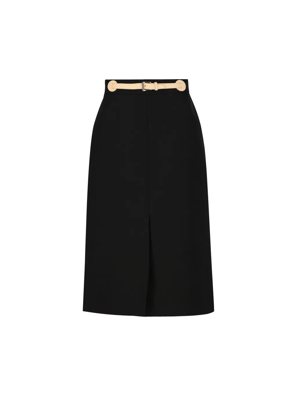 Valentino Belted Front Slit Skirt