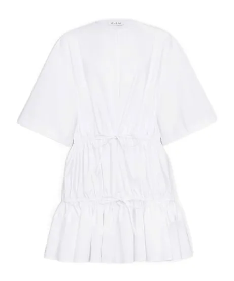 AlaÏA Ruched Poplin Dress