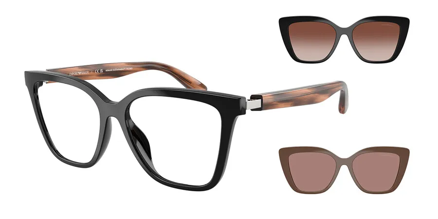 Emporio Armani Square Frame Clip-On Sunglasses