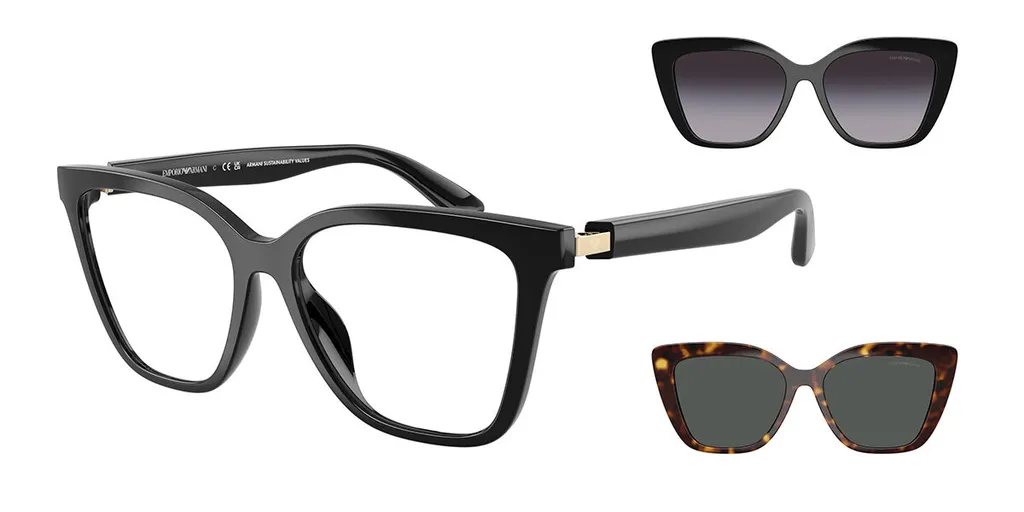 Emporio Armani Square Frame Clip-On Sunglasses