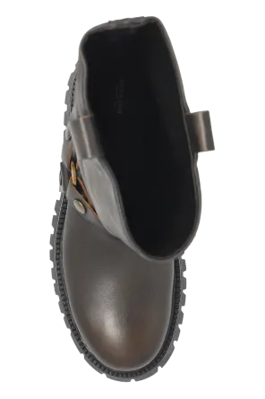 Kurt Chunky Buckle-Strap Leather Boots