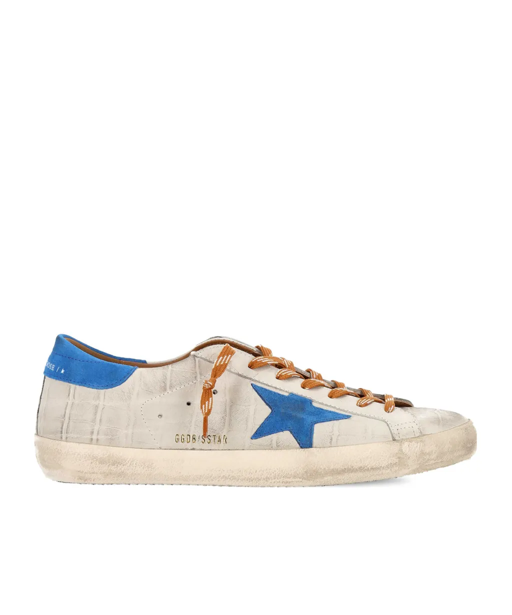 Crocodile-Effect Star Low-Top Sneakers