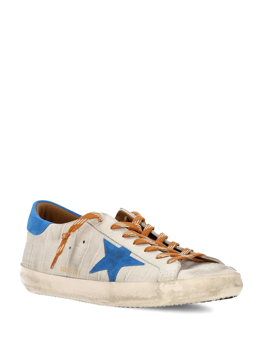 Crocodile-Effect Star Low-Top Sneakers