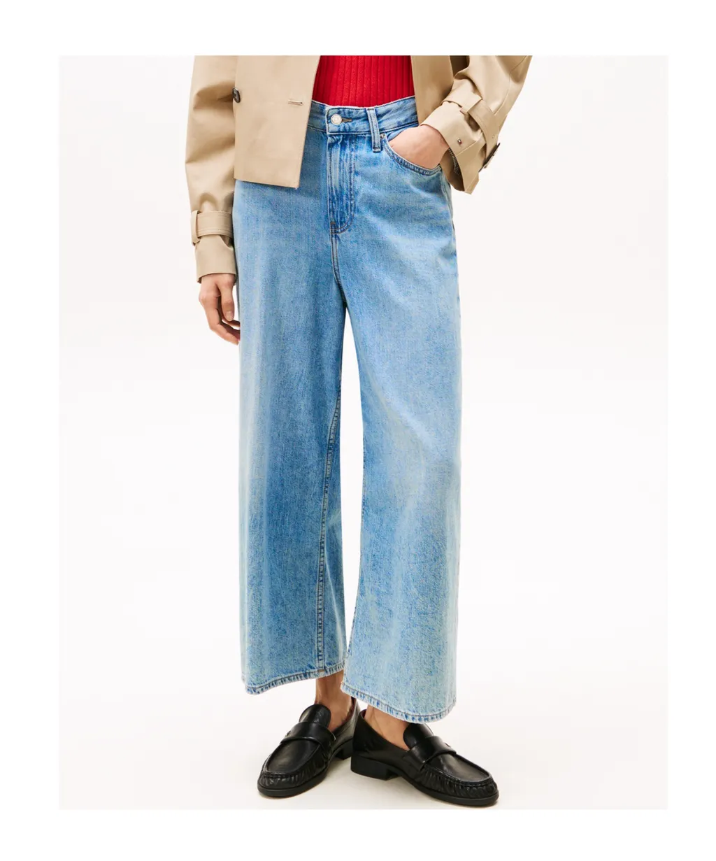Tommy Hilfiger High Waist Wide-Leg Cropped Jeans
