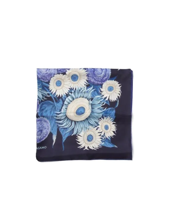 Ferragamo Sunflower Printed Finished Edge Scarf