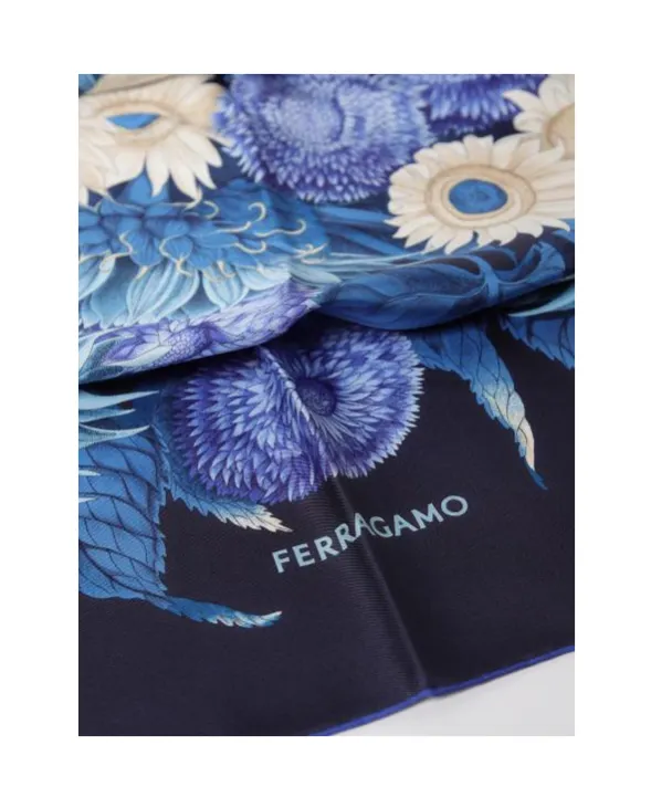 Ferragamo Sunflower Printed Finished Edge Scarf