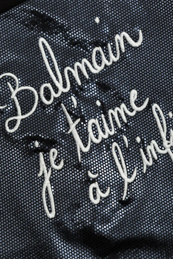 Balmain Kids Logo Emboderied Dress