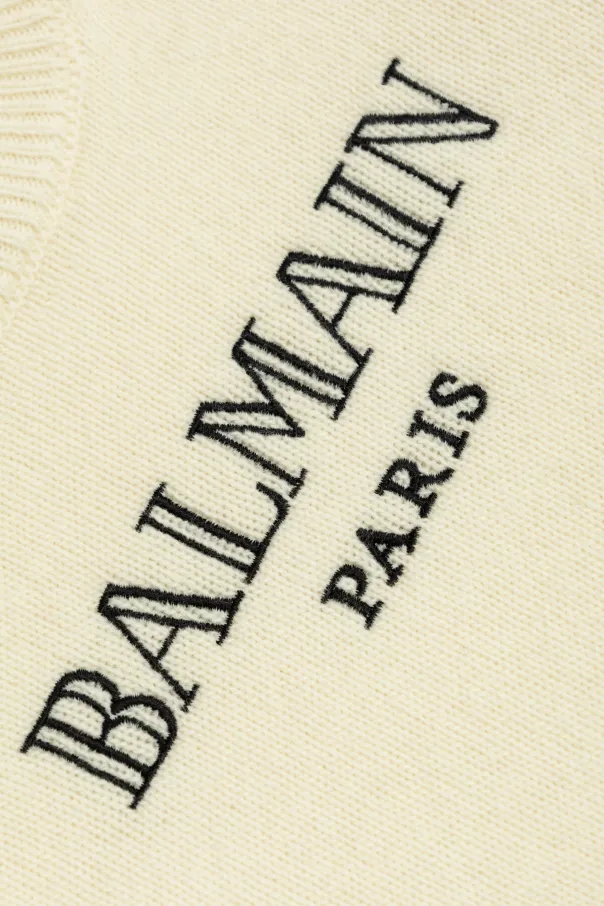 Balmain Kids Logo Emboderied Knitted Jumper