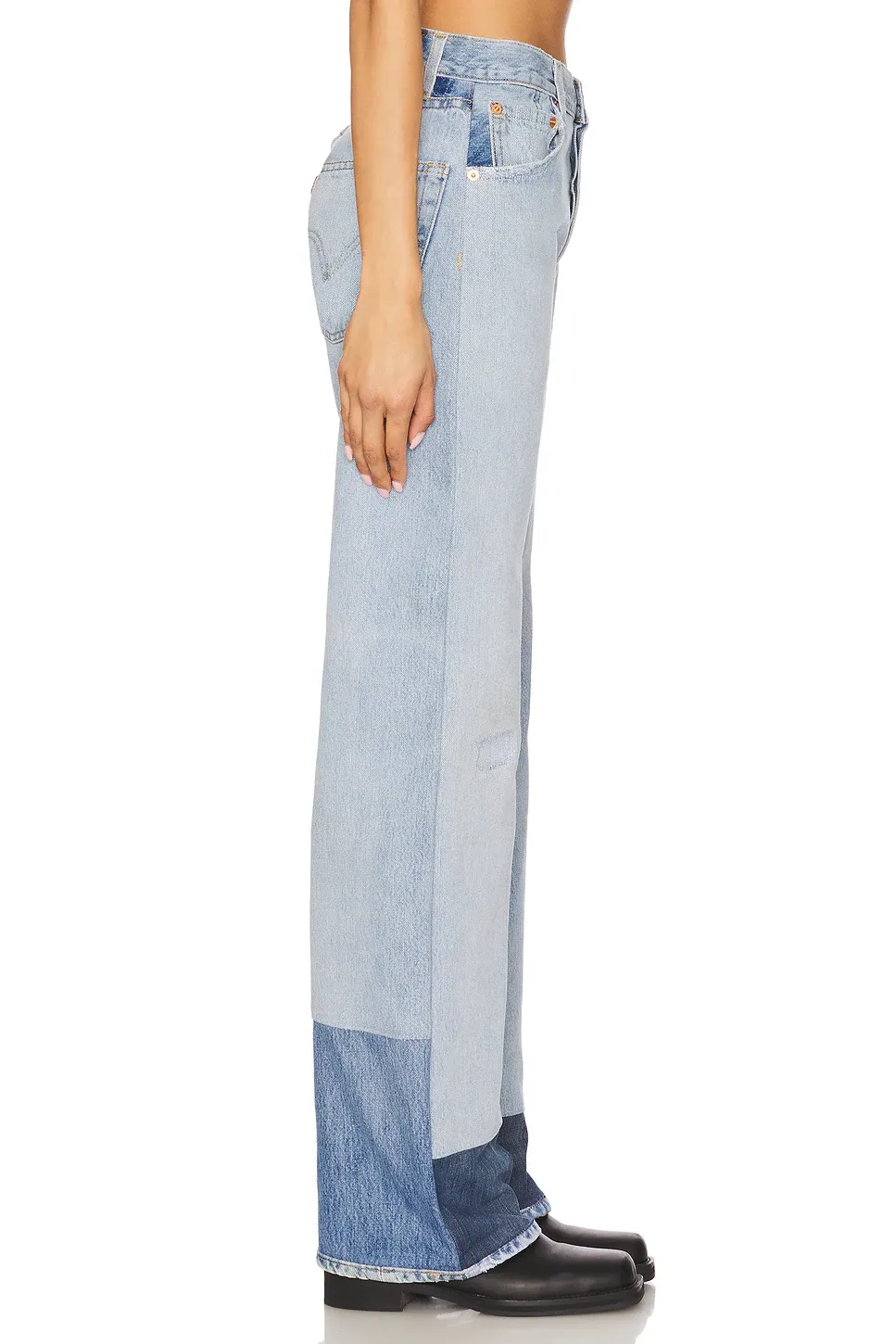 Paint-Splatter Panelled Jeans