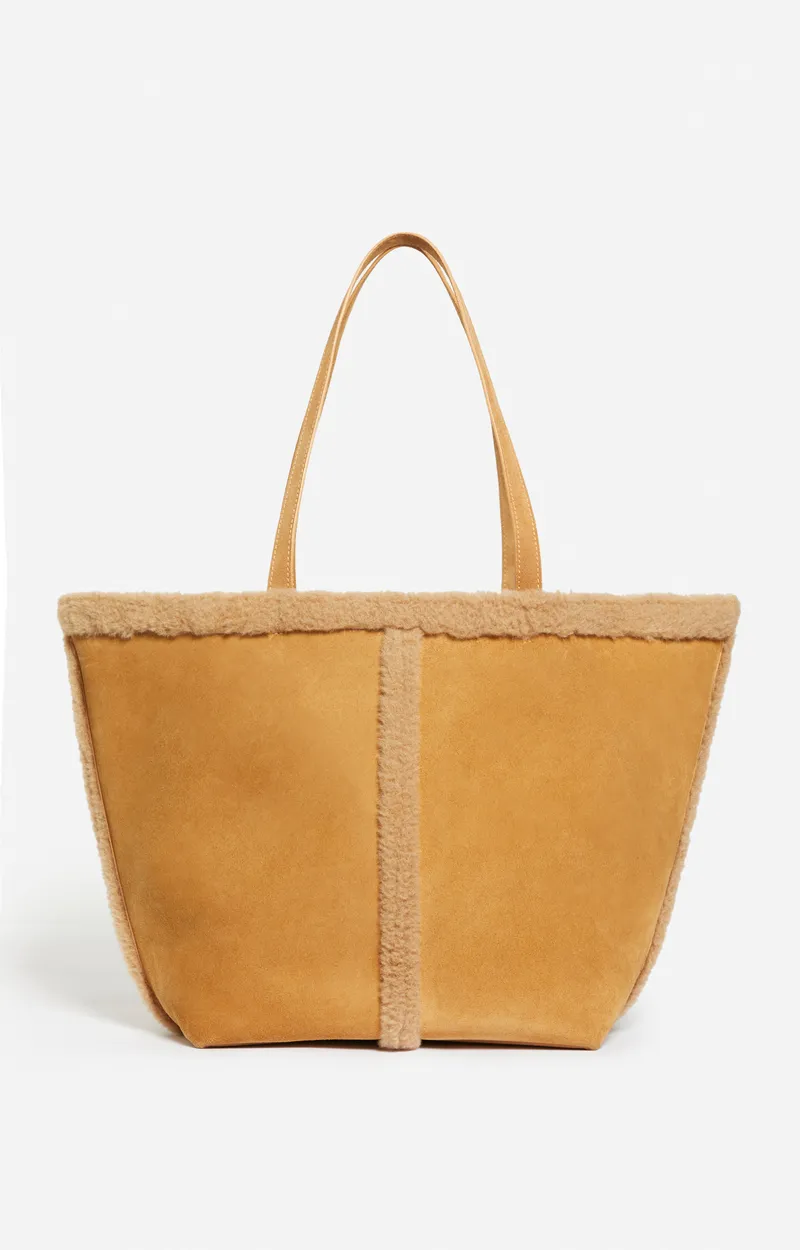 Fleece-Trimmed Tote Bag
