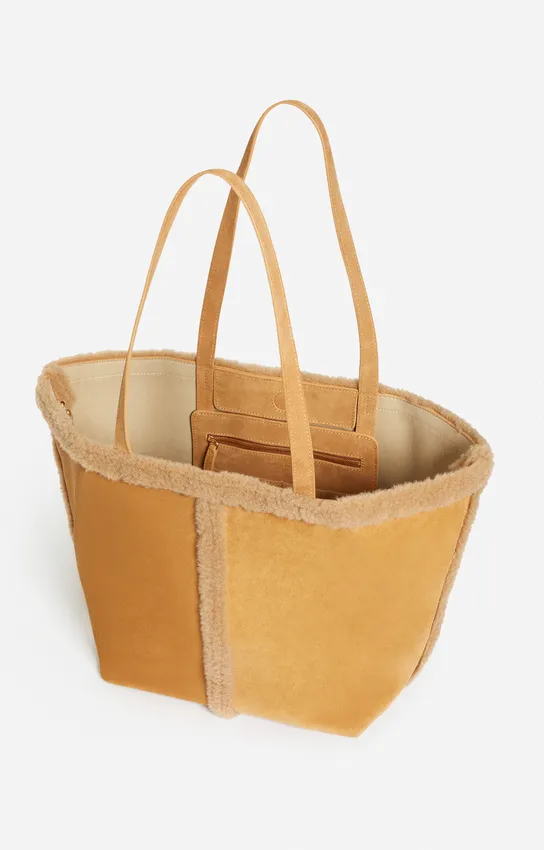 Fleece-Trimmed Tote Bag
