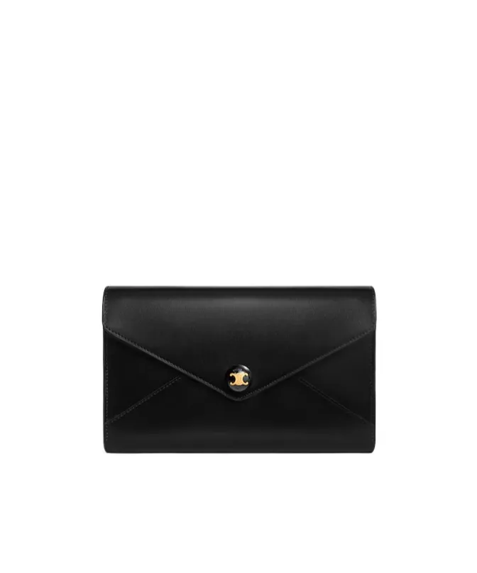 Envelope Wallet On Chain In Shiny Calfskin