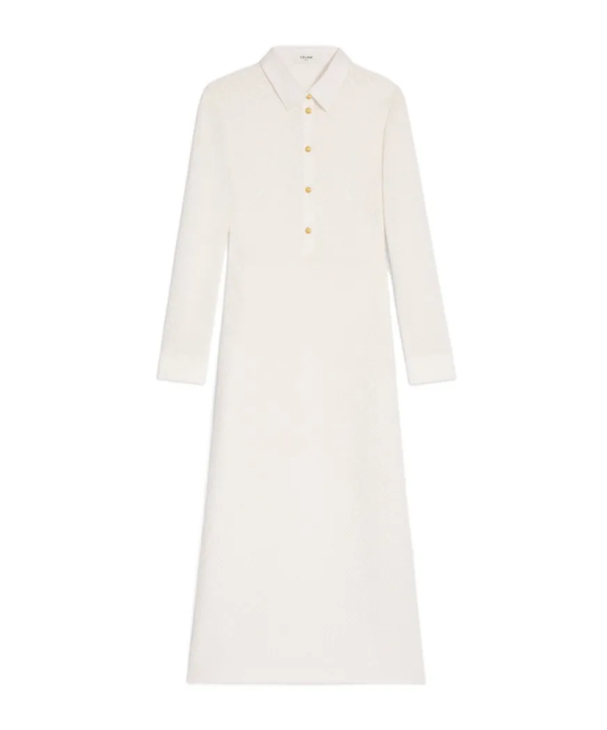 Midi Polo Dress In Crochet Cotton